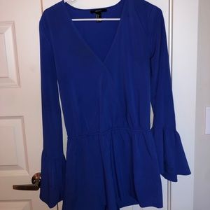Forever21 Blue Bell Sleeve Romper